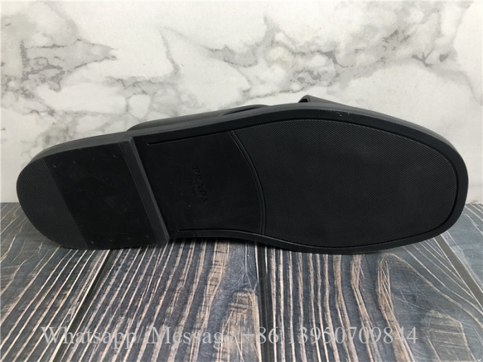 Prada Saffiano Leather Crisscross Cross-strap Sandals Black