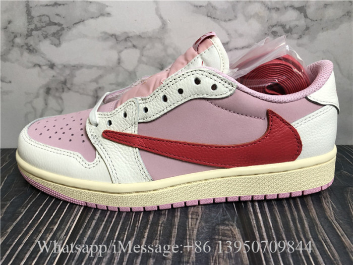 Super Quality Travis Scott × Air Jordan 1 Low OG SP Sail Tropical Pink