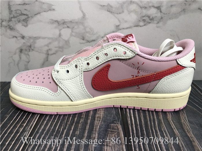 Super Quality Travis Scott × Air Jordan 1 Low OG SP Sail Tropical Pink