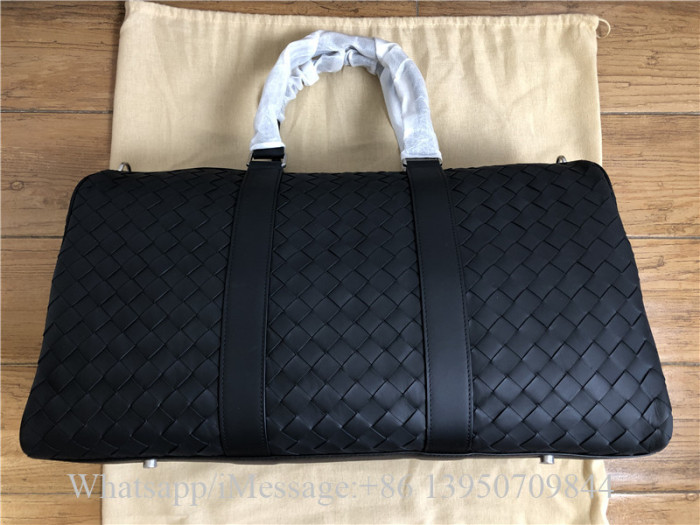 Original Bottega Veneta Large Intrecciato Duffle In Black
