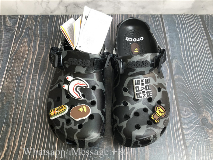 Bape x Crocs Classic Clog ABC Camo Black Slide