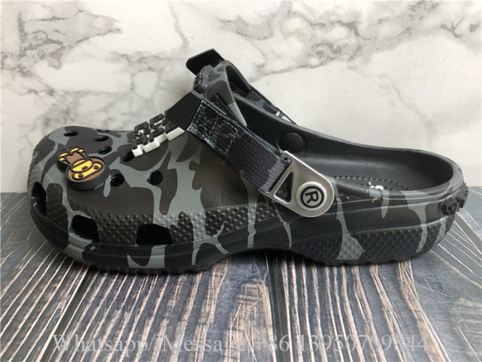 Bape x Crocs Classic Clog ABC Camo Black Slide
