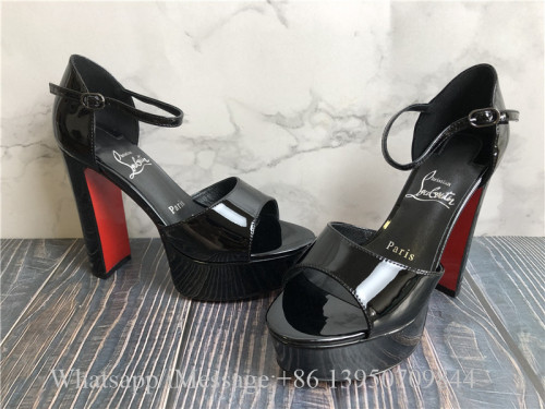 Christian Louboutin 130mm Sandaloo Patent Platform Sandals