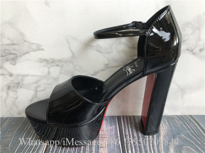 Christian Louboutin 130mm Sandaloo Patent Platform Sandals