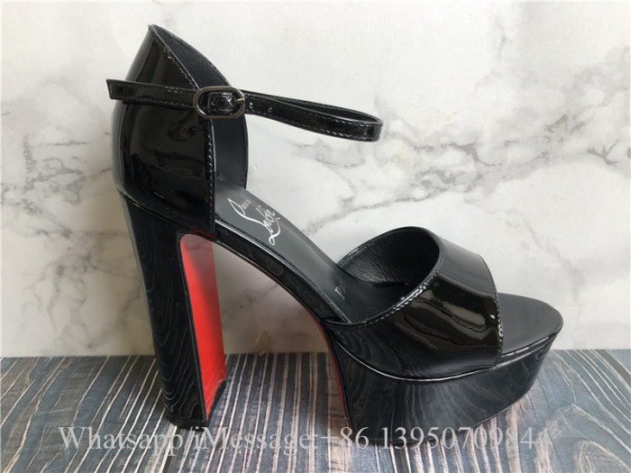 Christian Louboutin 130mm Sandaloo Patent Platform Sandals