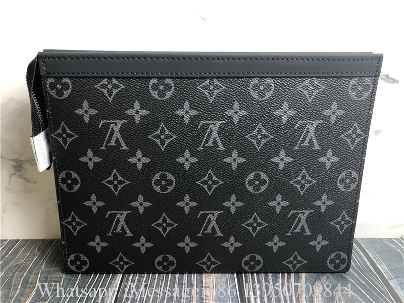 Original Louis Vuitton Pochette Voyage MM Monogram Eclipse Bag M61692