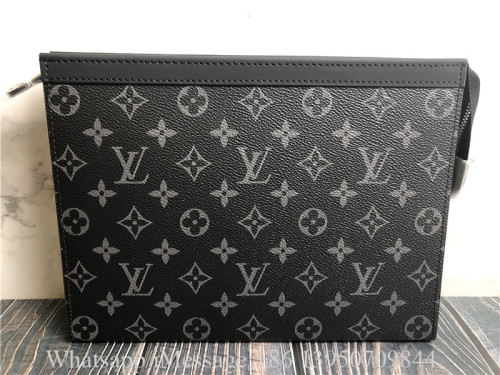 Original Louis Vuitton Pochette Voyage MM Monogram Eclipse Bag M61692