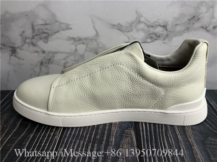 Zegna Deerskin Triple Stitch Low Top Sneakers