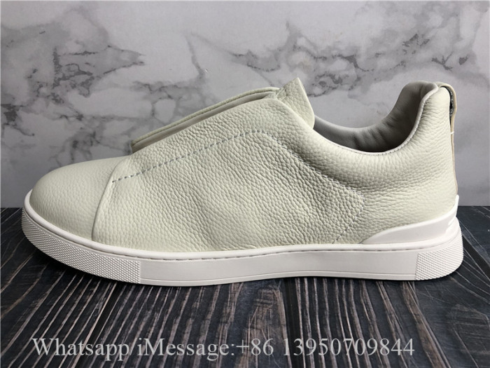 Zegna Deerskin Triple Stitch Low Top Sneakers
