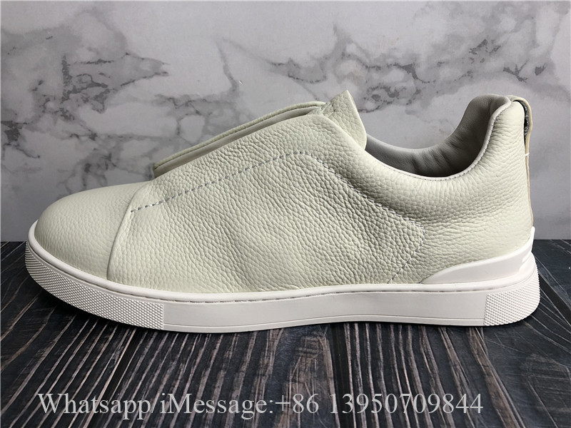 Zegna Deerskin Triple Stitch Low Top Sneakers