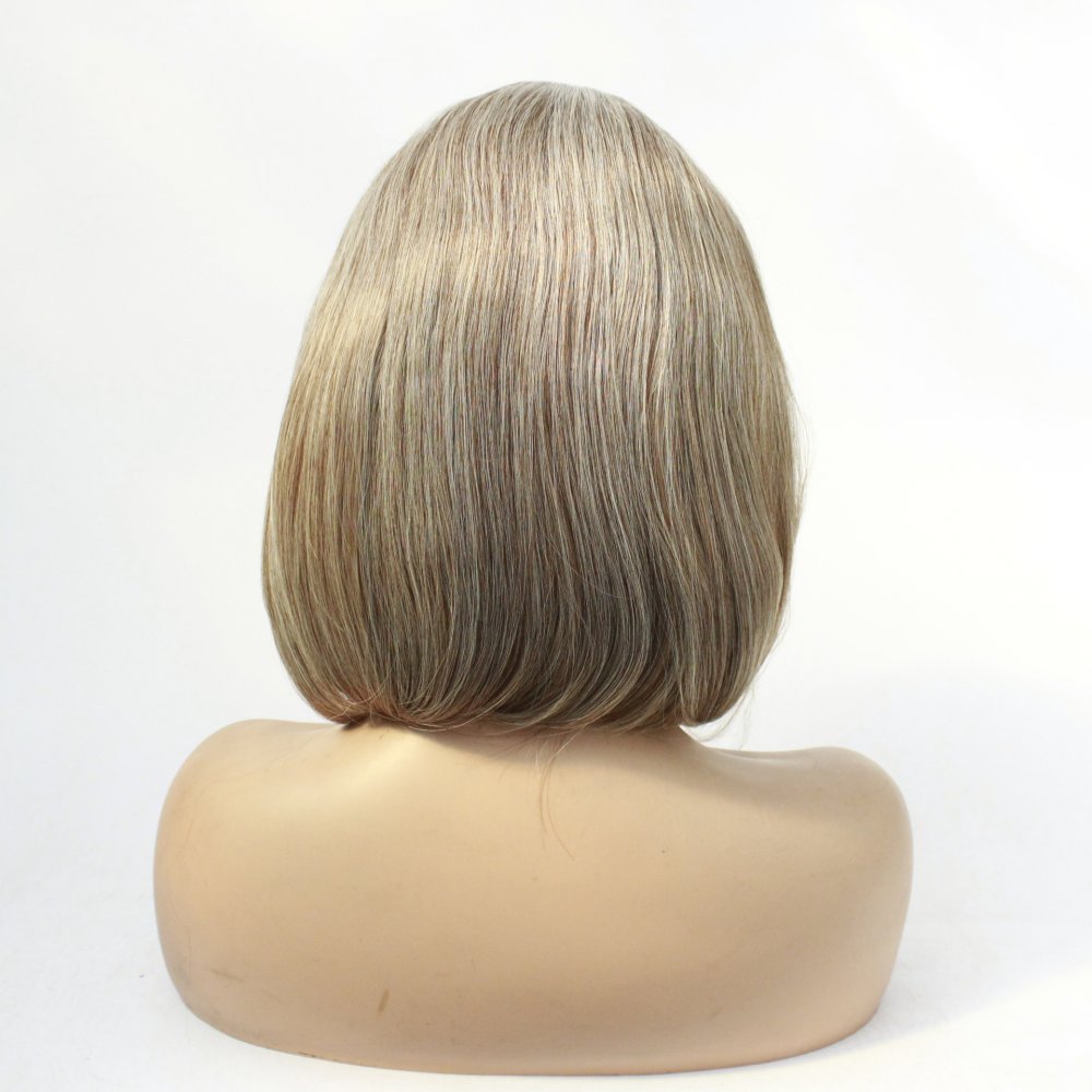 Us 47 99 Short Lace Front Bob Gold Wigs Short Silky Straight