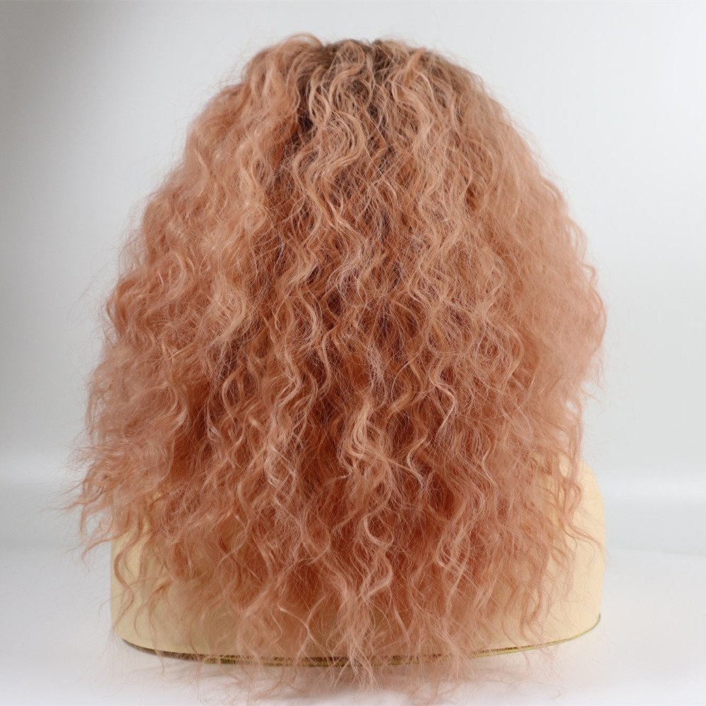 Ladiesstar Short Bob Curly Lace Front Wigs For Women Orange
