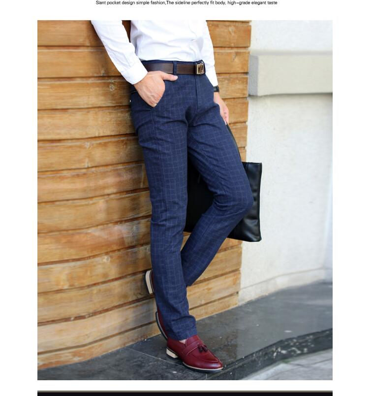 plaid pants mens blue