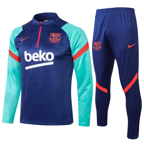 Barcelona Training Jersey Suit 21/22 Blue