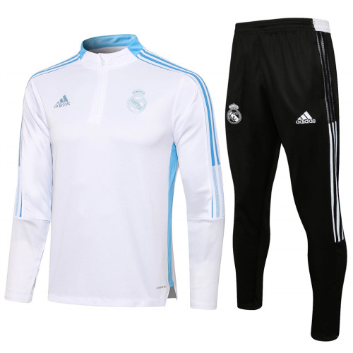 Real Madrid Training Jersey Suit 21/22 White
