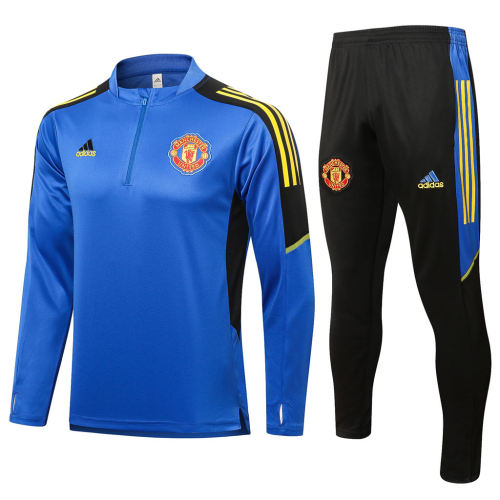Manchester United Training Jersey Suit 21/22 Color blue