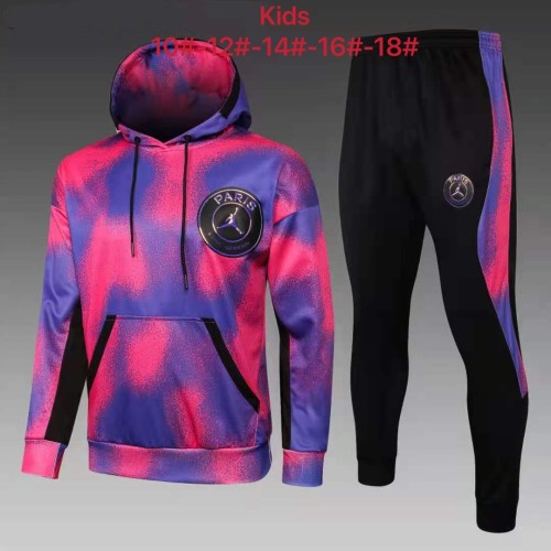 Paris Saint Germain X Jordan Kids Training Hoodie Suit 21/22 Purple