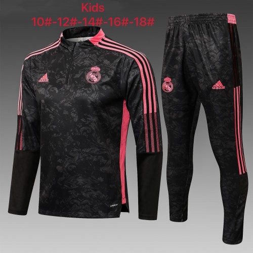 Real Madrid Kids Training Suit 21/22 Black (Red edge)