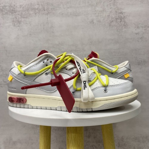 Off White x Dunk Low The 50 Gray White Yellow Laces