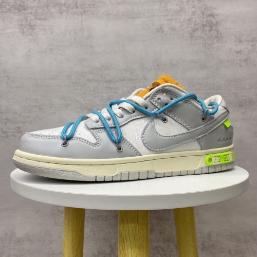 Off White x Dunk Low The 50 Gray White Blue Laces
