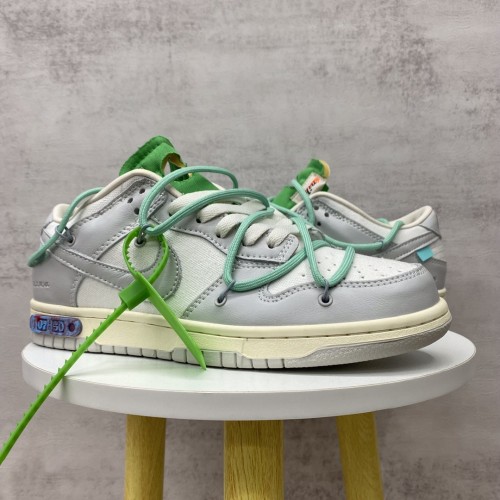 Off White x Dunk Low The 50 Gray White Green Laces