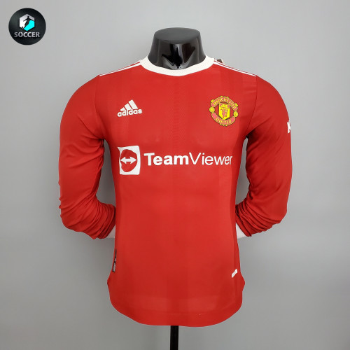 Manchester United Home Player Long Sleeve Jersey 21/22