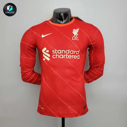 Liverpool Home Player Version Long Sleeve Jersey 21/22