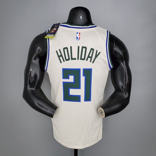 Jrue Holiday Milwaukee Bucks Swingman Jersey Beige