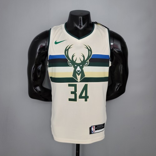 Giannis Antetokounmpo Milwaukee Bucks Swingman Jersey Off White