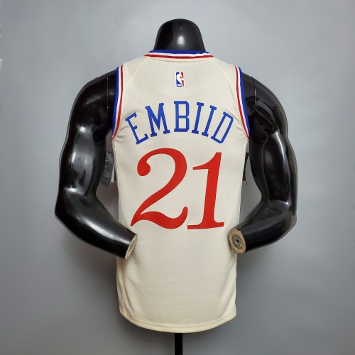 Joel Embiid Philadelphia 76ers City Limited Edition Swingman Jersey Beige