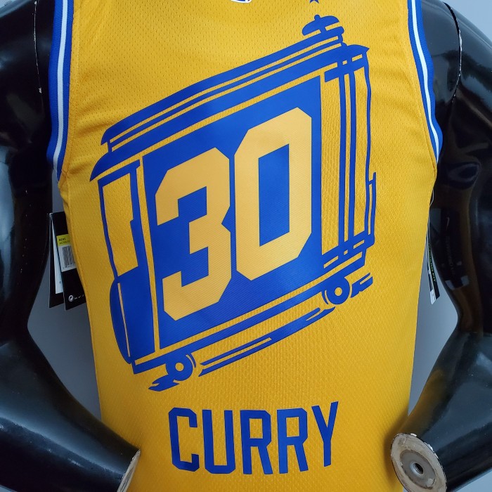 Stephen Curry Golden State Warriors Tram Version Swingman Jersey Yellow