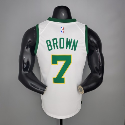 Jaylen Brown Boston Celtics Platinum White Limited Version Swingman Jersey