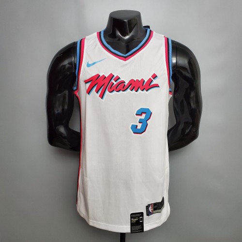 Dwyane Wade Miami Heat V-neck Swingman Jersey White