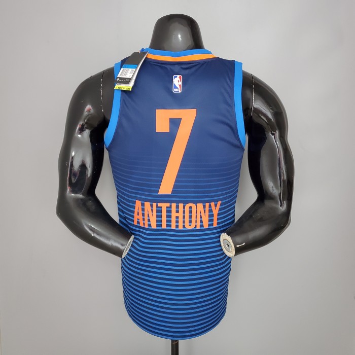 Carmelo Anthony Oklahoma City Thunder Swingman Jersey Blue Stripes