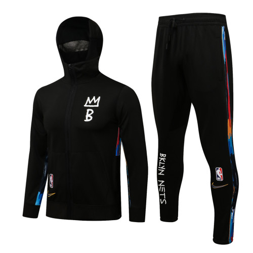 Brooklyn Nets Hooded Jacket Training Suit 21-22 Black