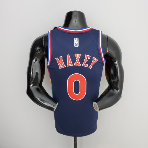 Tyrese Maxey Philadelphia 76ers 2022 City Edition Swingman Jersey Royal Blue