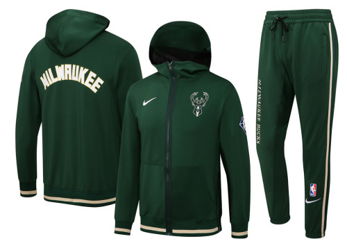 Milwaukee Bucks Hooded Jacket Training Suit 21-22