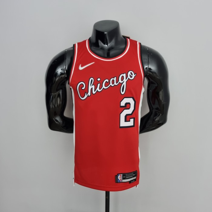 Lonzo Ball Chicago Bulls 75th Anniversary 2022 City Edition Swingman Jersey Red