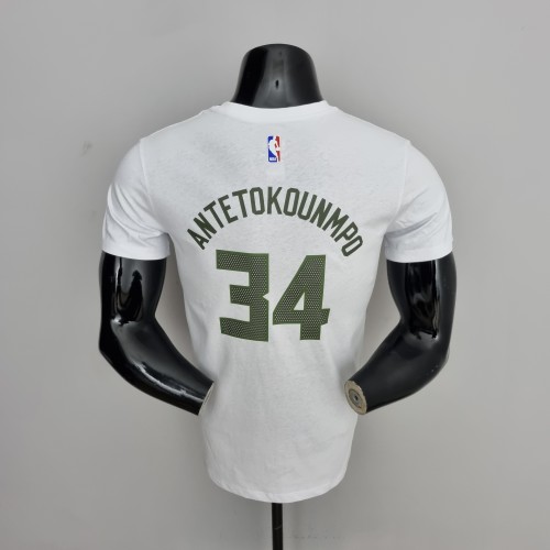 Giannis Antetokounmpo Milwaukee Bucks Casual T-shirt White