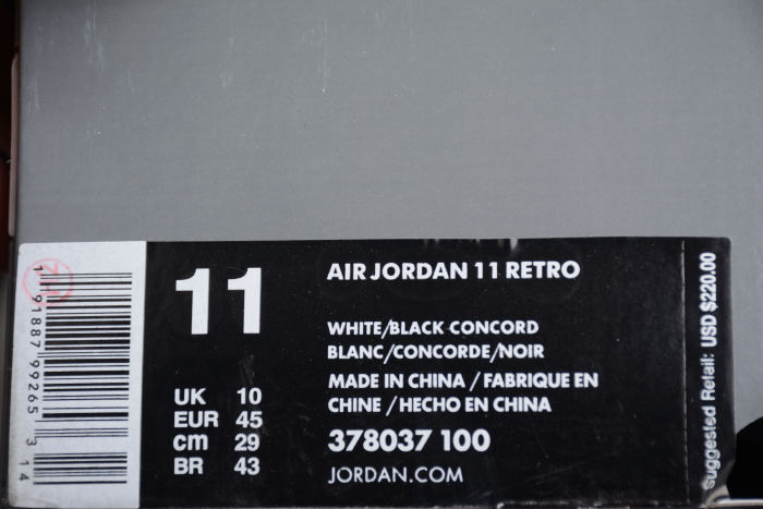 Air Jordan 11 ’ Concord ’ AJ11 378037-100