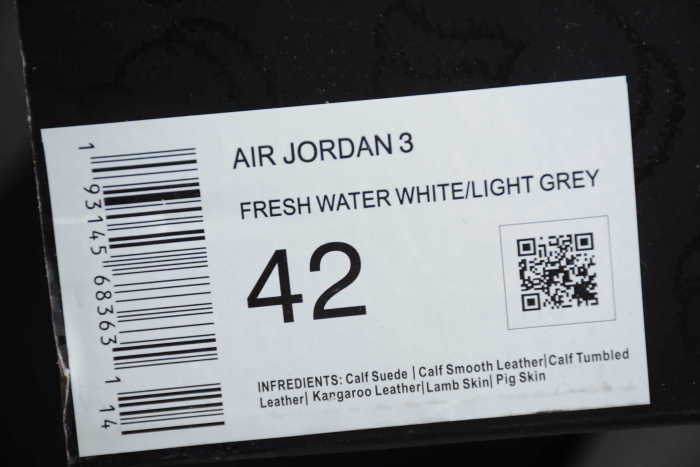 Air Jordan 3 Fresh Water White Gray