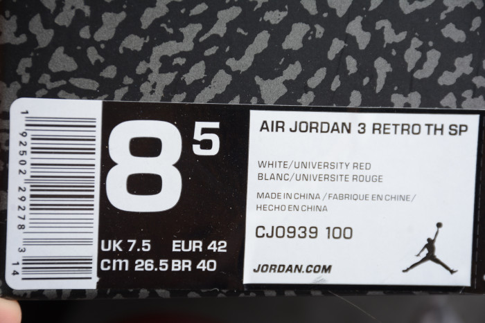 Air Jordan 3 White Red CJ0939-100