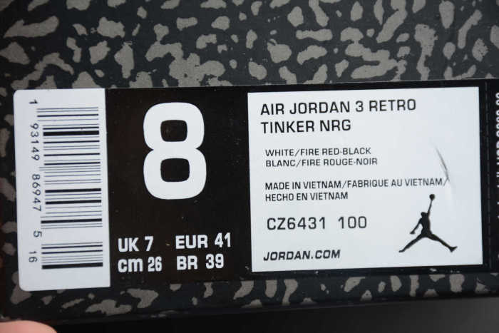 Air Jordan 3 Red CZ6431-100