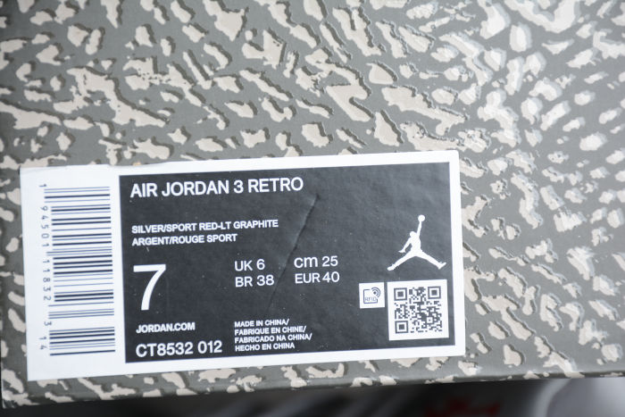 Air Jordan 3 “Cool Grey”AJ3 CT8532-012