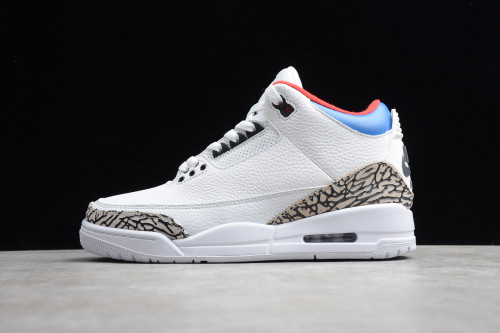 Air Jordan 3 White Blue Red AQ3835-325