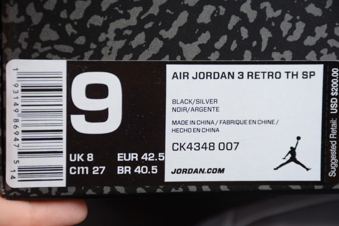 Air Jordan 3 Tinker “Black Cement” CK4348-007