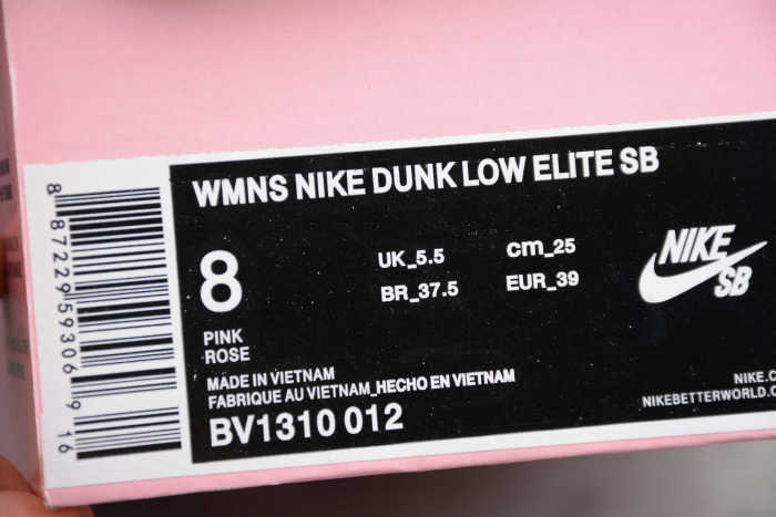 SB Dunk  Low Top Elite Pink White BV1310-012