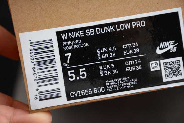 SB Dunk Low Pro Pink White CV1655-600