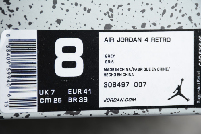 Air Jordan 4 Retro “Cool Grey” 308497-007