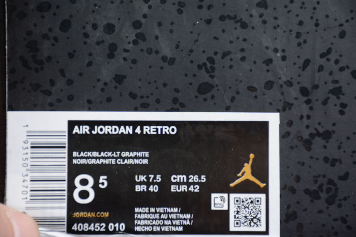 Air Jordan 4 Retro “Black Cat” AJ4 CU1110-010